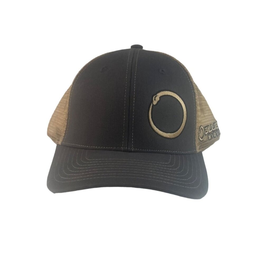 Classic Caps BlueRacer Midstream Trucker Hat Gray Tan New